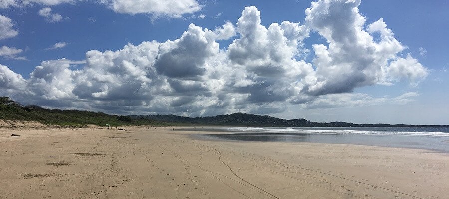 The expansive beach area at Playa Grande.