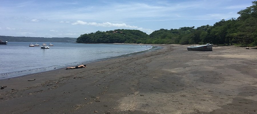 Playa Panama's calm waters at low tide.